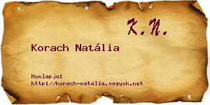 Korach Natália névjegykártya